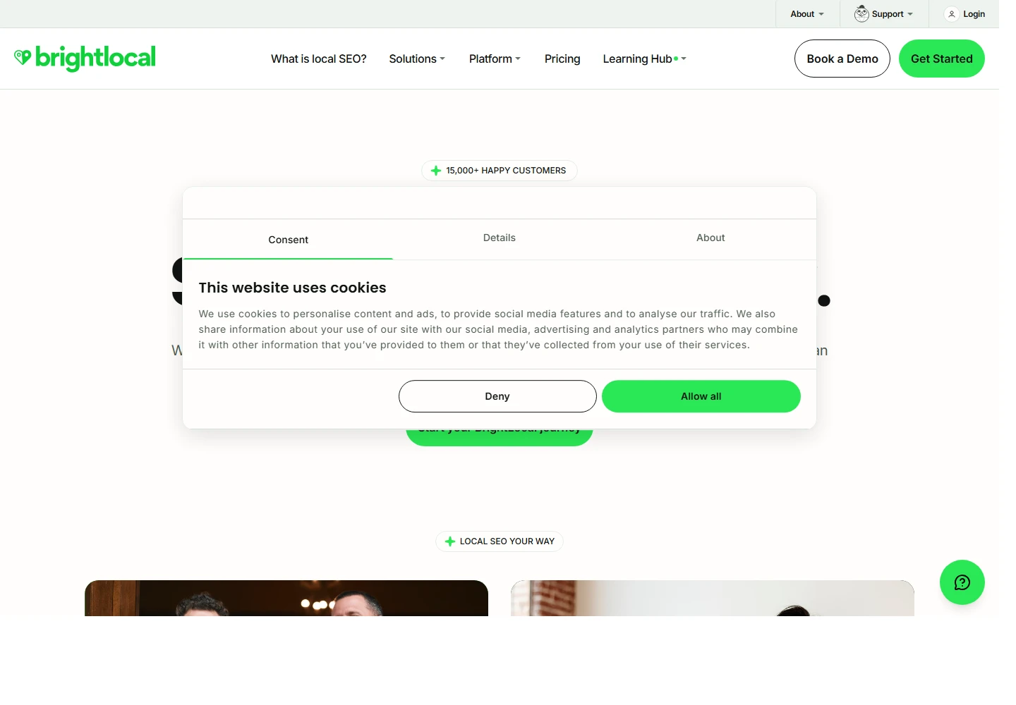 BrightLocal landing page
