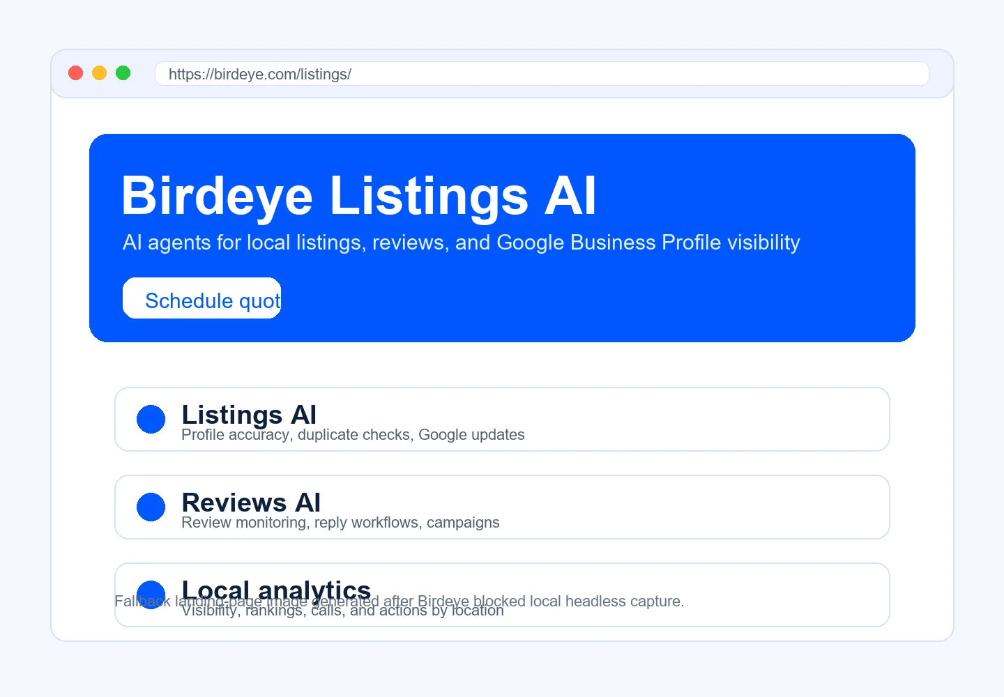 Birdeye landing page