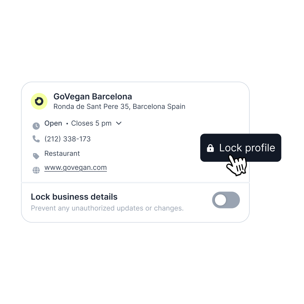Bloqueo de perfiles en Localith para ediciones sugeridas de Google Business Profile